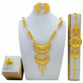 High-end Bridal Wedding Necklace Earring Ring Bracelet Ornament Suit