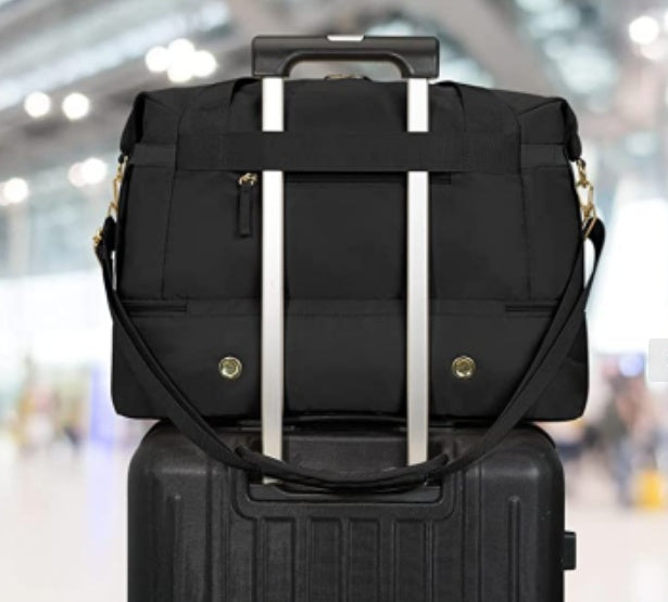 Travel Duffel Bag Sports Gym Bag For Girls Teen Birthday Gifts, Personal Item Weekender Bag Carry On Tote Bags For Women Men,Waterproof Overnight Luggage Bag With Trolley Sleeve