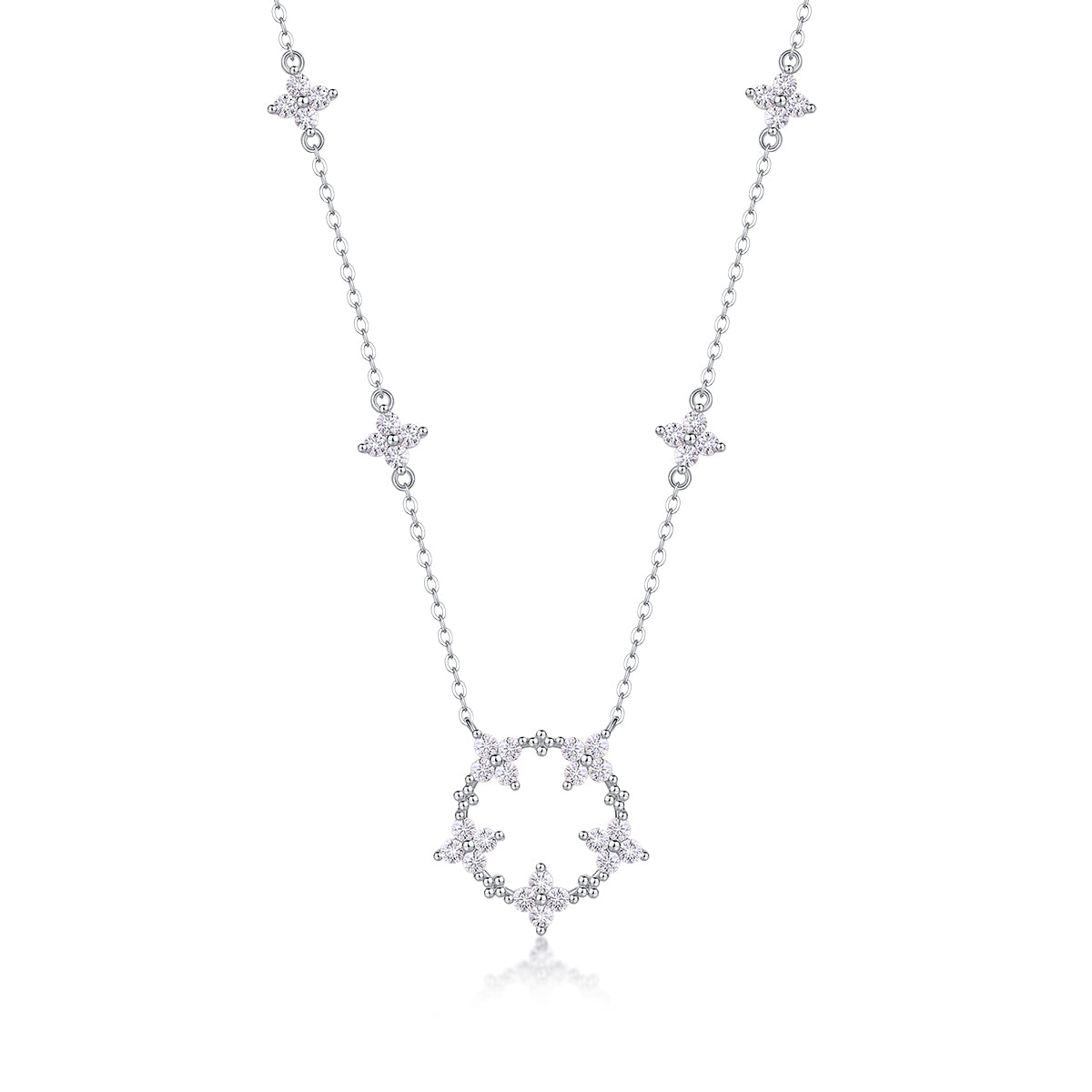 Iris - A Fashionable And Luxurious Diamond Jewelry Pendant Set With Moissanite S925 Sterling Silver And Platinum Plating