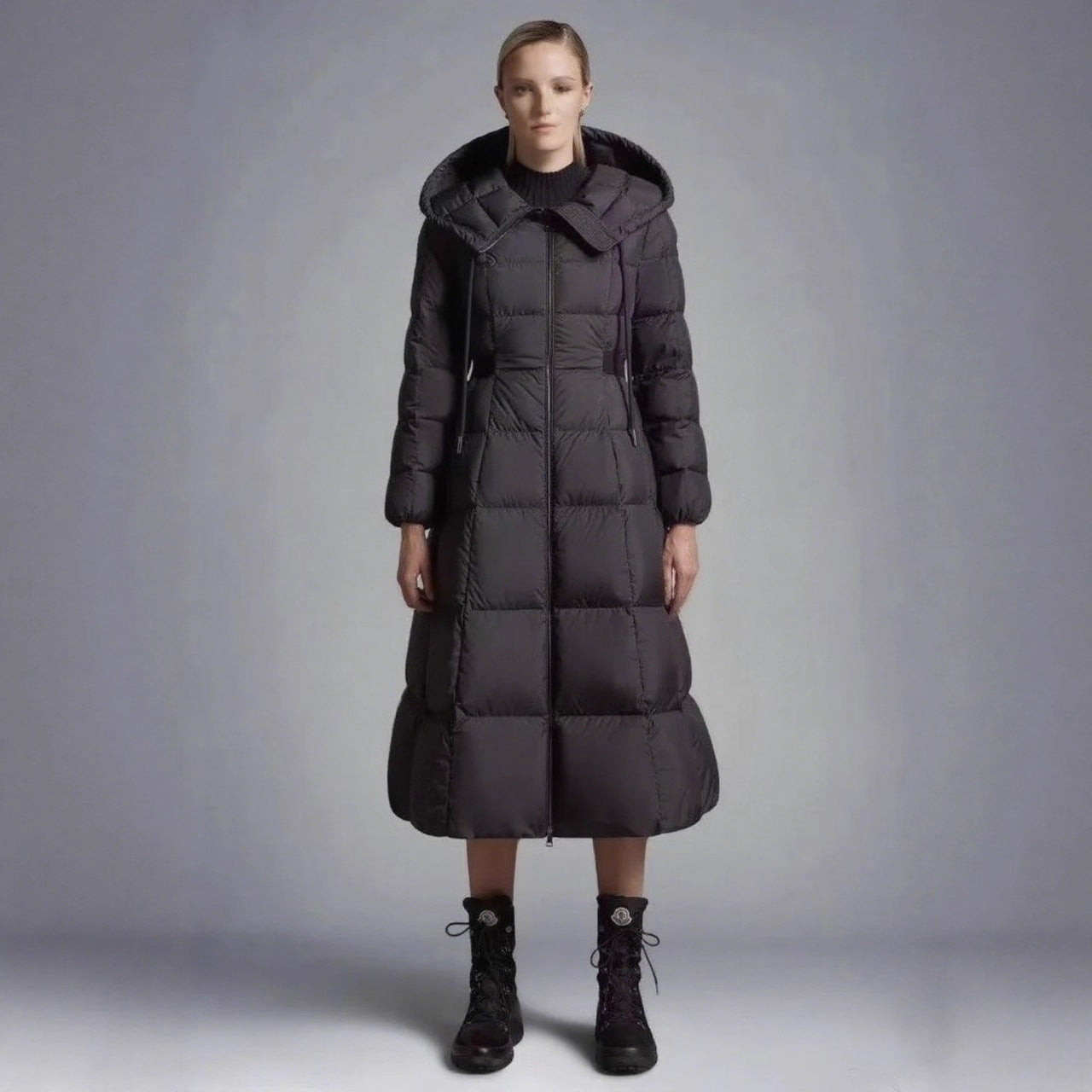 Long Casual Hooded Warm White Duck Down Jacket