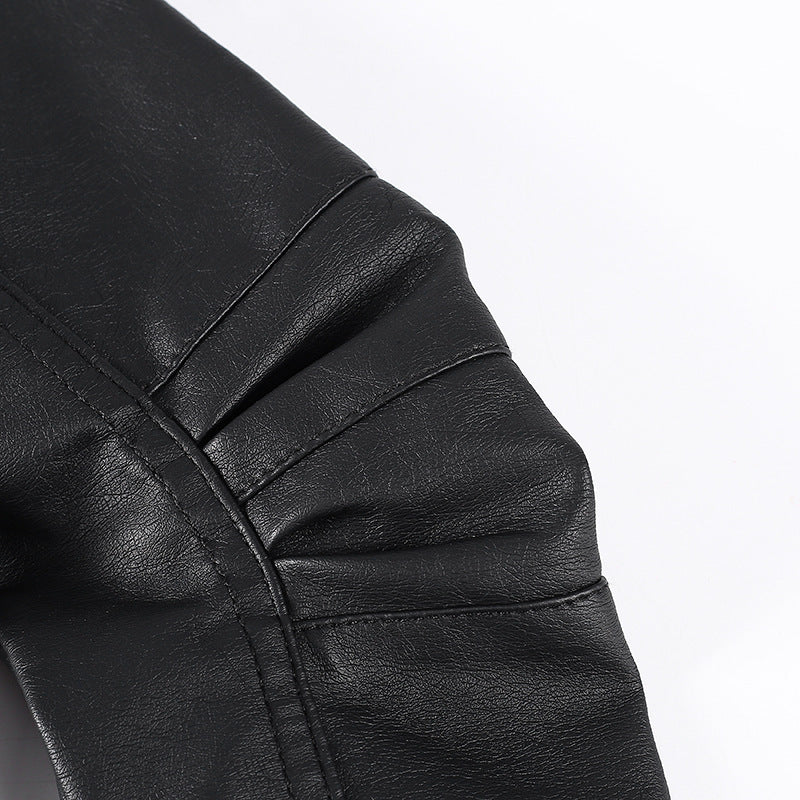 Children's Clothing Children's Leather Boys And Girls Motorcycle Jacket New European And American Children Medium And Big Children Fashionable Jacket