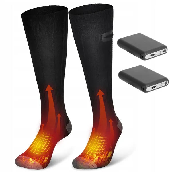 Electric Heated Socks For Men Women Battery Powered Heated Socks Rechargeable Feet Warmer With 4 Temperature Levels Indoor Outdoor Machine Washable