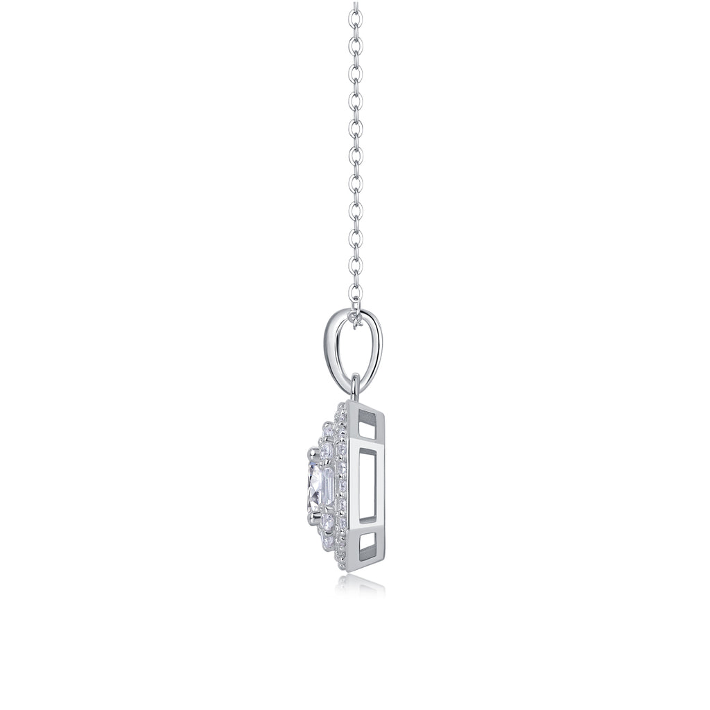 Small Square Bag - A Fashionable And Luxurious Diamond Jewelry Piece Set With 1-carat Moissan Diamond S925 Sterling Silver And Platinum-plated Pendant