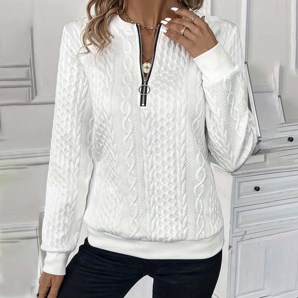 European And American Zipper Sweater Women's Coat Cardigan