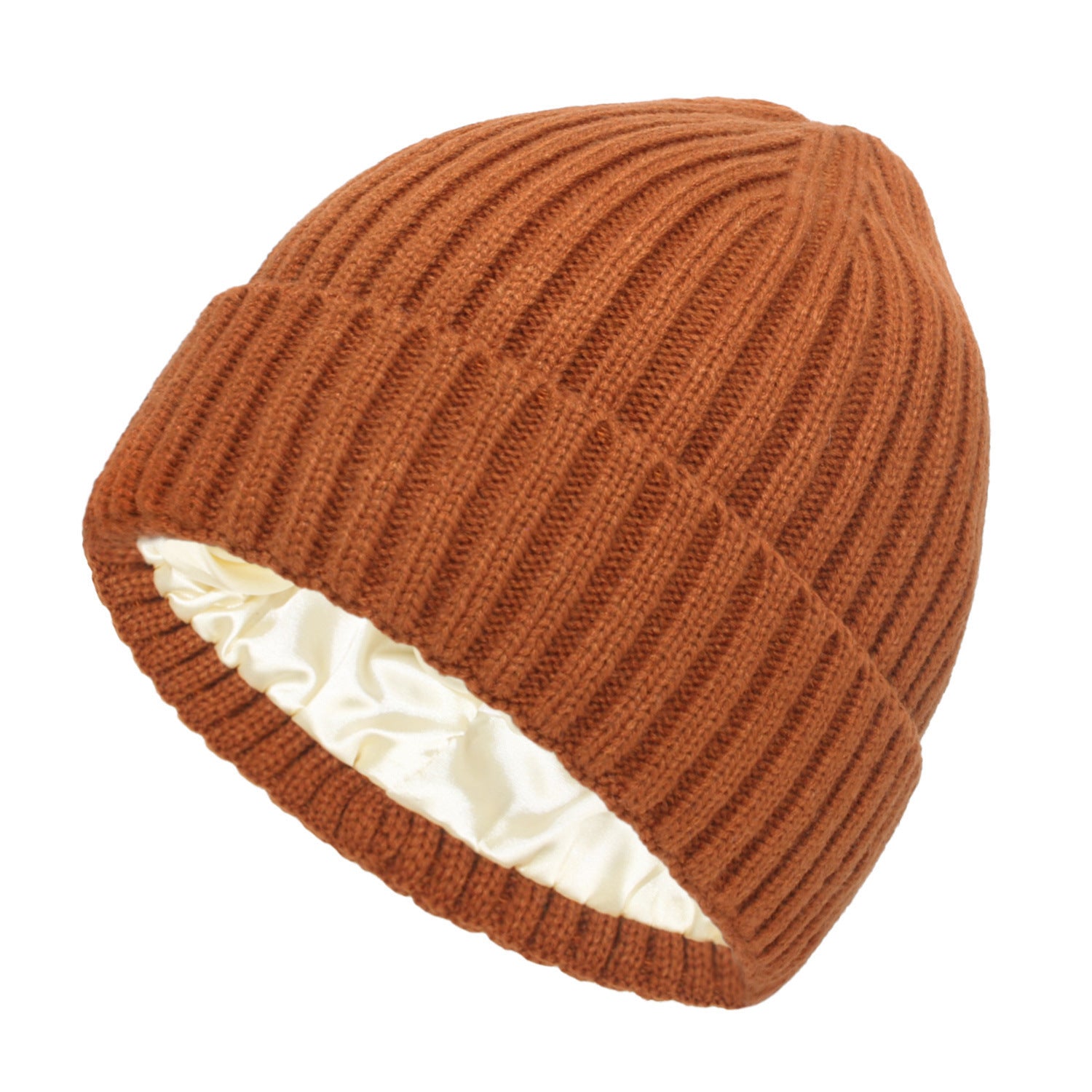 Satin Warm All-matching Slipover Knitted Hat