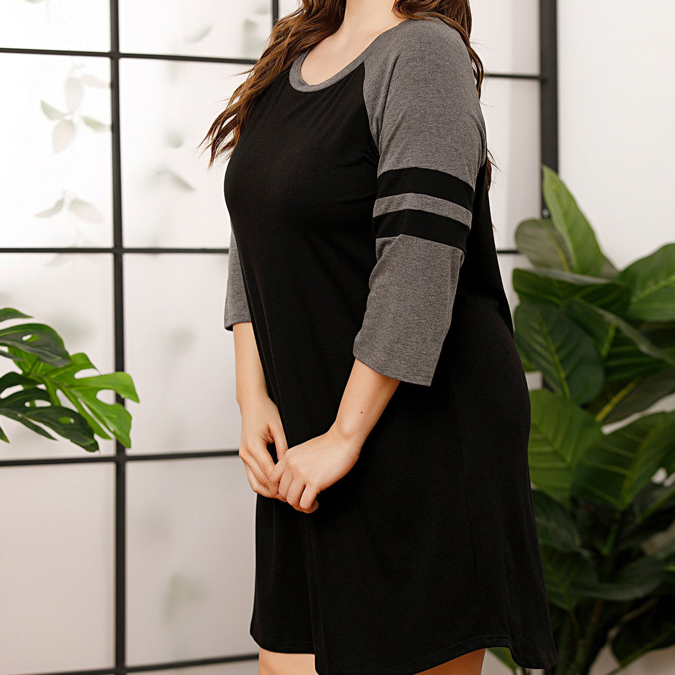 Color Contrast Patchwork Homewear Loose Casual Pajamas