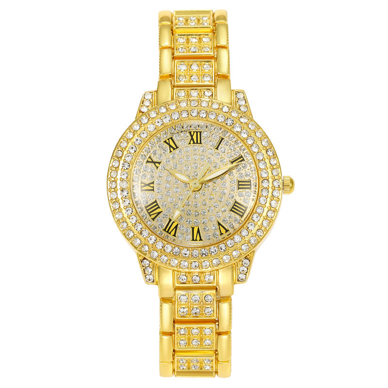Women's Starry Rhinestone Watch Digital Roman Diamond
